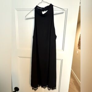 Black Halter Sheath Midi Dress
